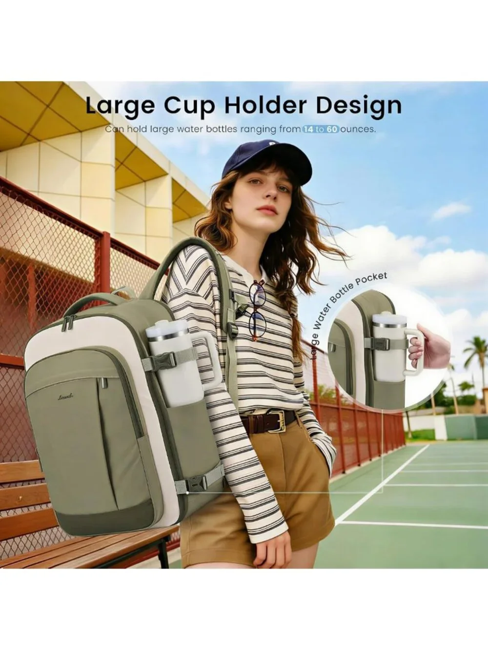 Spacious 40L Travel Backpack, Airline Approved Carry-On, Fits 17.3